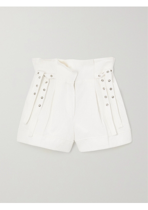 3.1 PHILLIP LIM - Eyelet-detailed Cotton And Linen-blend Shorts - White - US0,US2,US4,US6,US8,US10,US12