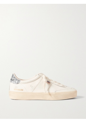 Golden Goose - Soul-star Distressed Glittered Leather Sneakers - White - IT35,IT36,IT37,IT38,IT39,IT40,IT41,IT42