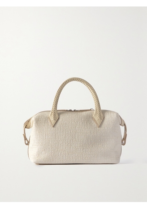 Métier - Vérité City Small Leather-trimmed Woven Straw Tote - Off-white - One size