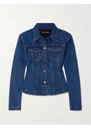 DAVID KOMA - Paneled Denim Jacket - Blue - UK 6,UK 8,UK 10,UK 12,UK 14