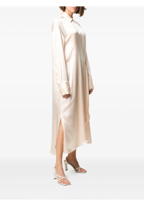 Jil Sander Pre-Owned asymmetric silk shirt dress - Neutrals