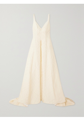Emilia Wickstead - Merise Pleated Cloqué Gown - Cream - UK 6,UK 8,UK 10,UK 12,UK 14