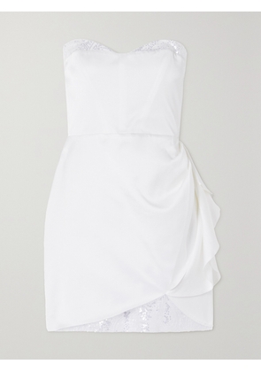 RIME ARODAKY - Crawford Sequin-embellished Satin-crepe Mini Dress - White - FR 34,FR 36,FR 38,FR 40,FR 42,FR 44