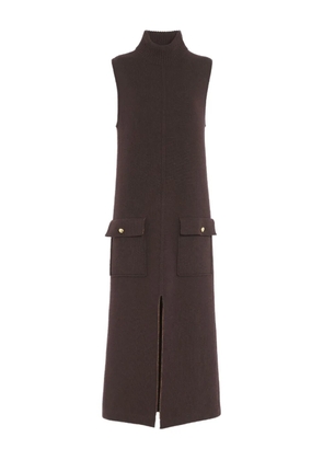 Barrie sleeveless pocket midi dress - Brown