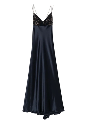 Talbot Runhof lace-detail gown - Blue