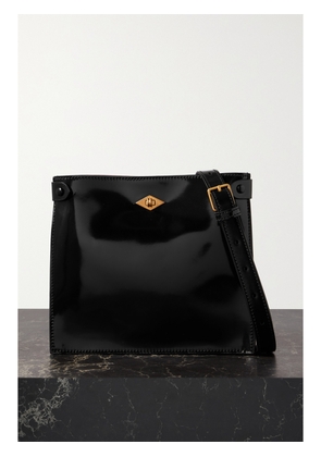 Métier - Stowaway Glossed-leather Shoulder Bag - Black - One size