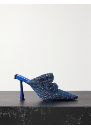 BENEDETTA BRUZZICHES - Goliarda Crystal-embellished Chainmail Mules - Blue - IT36,IT37,IT38,IT39,IT40,IT41