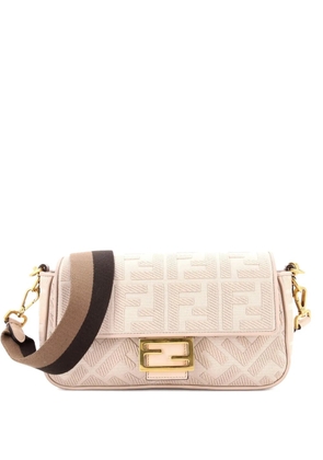Fendi Pre-Owned Baguette NM Bag Zucca Embroidered Canvas Medium shoulder bag - Neutrals
