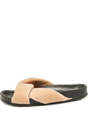 Chloé Pre-Owned velvet slides - Neutrals