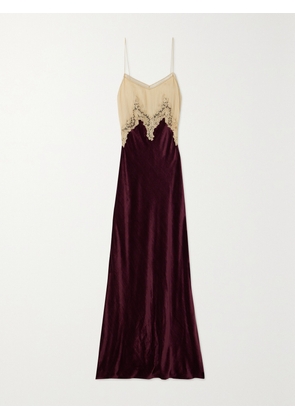 Gabriela Hearst - + Net Sustain Adolphine Organic Silk-voile And Velvet Maxi Dress - Red - IT36,IT38,IT40,IT42,IT44,IT46