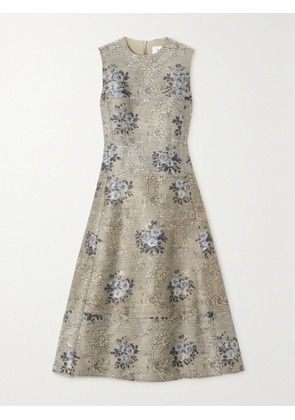 Erdem - Kelsie Metallic Floral-jacquard Midi Dress - Ecru - UK 6,UK 8,UK 10,UK 12,UK 14,UK 16,UK 18