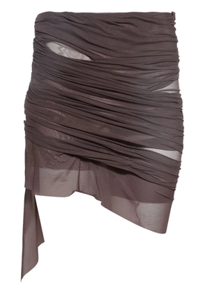 Di Petsa Wetlook miniskirt - Brown