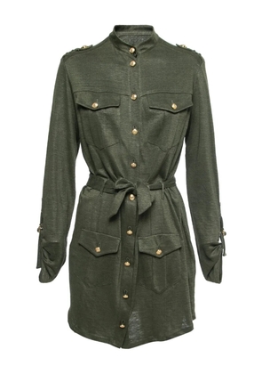 Balmain Pre-Owned belted mini dress - Green