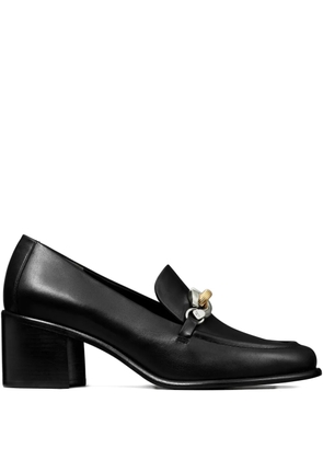 Tory Burch 55mm chain-embellished heeled loafers - Black