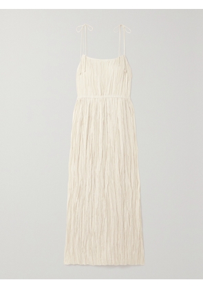 Ulla Johnson - Orla Plissé-satin Midi Dress - Ecru - US00,US0,US2,US4,US6,US8,US10,US12