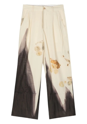 Feng Chen Wang natural-dye straight-leg trousers - White