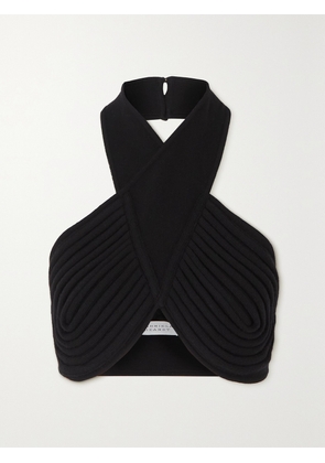Gabriela Hearst - Eris Cropped Ribbed Merino Wool Halterneck Top - Black - x small,small,medium,large,x large