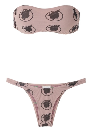 Amir Slama Índio print bikini set - Neutrals