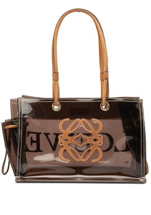 Loewe Pre-Owned 2000-2020 PVC and Leather Anagram tote bag - Brown