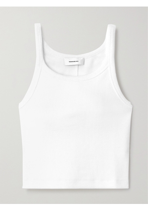 WARDROBE.NYC - + Hailey Bieber Cropped Ribbed Stretch-cotton Tank - White - xx small,x small,small,medium,large,x large