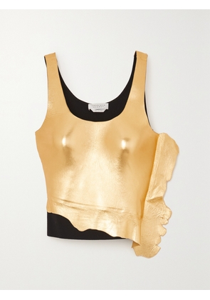 Gabriela Hearst - Elena Merino Wool And Metallic Leather Tank - Gold - x small,small,medium,large