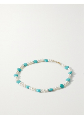JIA JIA - + Net Sustain Gold-tone Turquoise And Pearl Necklace - White - One size