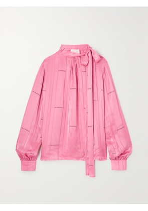 Givenchy - Pussy-bow Satin-jacquard Blouse - Pink - FR 34,FR 36,FR 38,FR 40,FR 42,FR 44