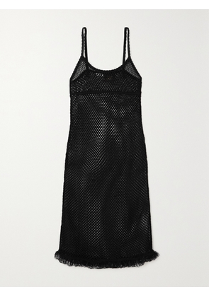 LOEWE - + Paula's Ibiza Fringed Open-knit Dress - Black - x small,small,medium,large