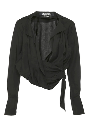 Jacquemus Pre-Owned La Riviera tie-detail top - Black