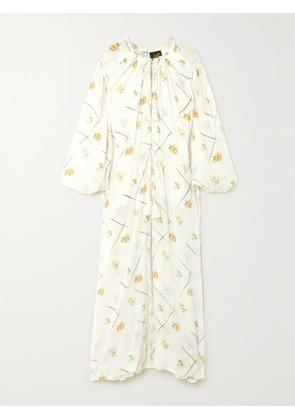LOEWE - Floral-print Crepon Maxi Dress - Off-white - FR 34,FR 36,FR 38,FR 40,FR 42