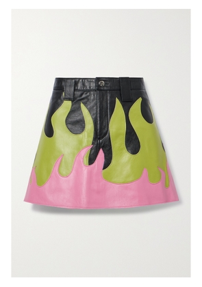 MARQUES' ALMEIDA - Paneled Leather Mini Skirt - Multi - UK 4,UK 6,UK 8,UK 10,UK 12,UK 14,UK 16