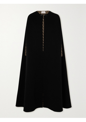 Valentino Garavani - Wool And Silk-blend Cape - Black - IT36,IT38,IT40,IT42,IT44