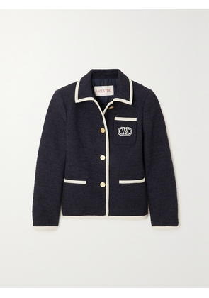 Valentino Garavani - Embroidered Piped Tweed Jacket - Blue - IT36,IT38,IT40,IT42,IT44,IT46,IT48