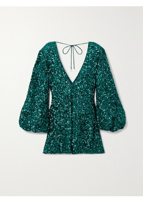 ROTATE BIRGER CHRISTENSEN - Darsie Sequined Stretch Recycled-chiffon Mini Dress - Green - DK32,DK34,DK36,DK38,DK40,DK42,DK44