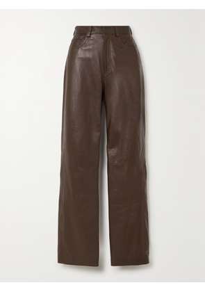 TOVE - Yeal Leather Straight-leg Pants - Brown - FR 36,FR 38,FR 40