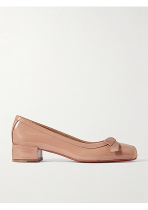 Christian Louboutin - Mamaflirt 30 Bow-detailed Patent-leather Pumps - Neutrals - IT35,IT35.5,IT36,IT36.5,IT37,IT37.5,IT38,IT38.5,IT39,IT39.5,IT40,IT40.5,IT41,IT41.5,IT42