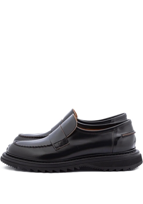 Buttero Lucca topstitched lug-sole loafers - Black