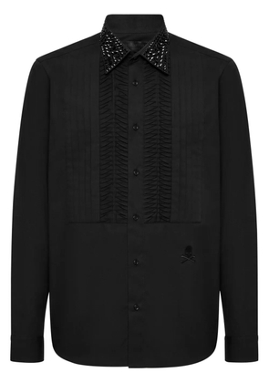 Philipp Plein strass-detail long-sleeve shirt - Black