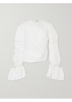 Acne Studios - Asymmetric Ruffled Cutout Cotton-voile Blouse - White - EU 32,EU 34,EU 36,EU 38,EU 40