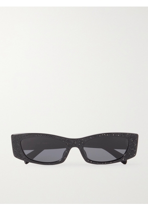 CELINE Eyewear - Animation Crystal-embellished Cat-eye Acetate Sunglasses - Black - One size