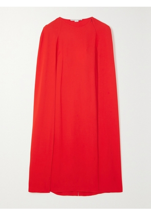 Stella McCartney - + Net Sustain Cape-effect Crepe Midi Dress - Red - IT34,IT36,IT38,IT40,IT42,IT44,IT46,IT48,IT50