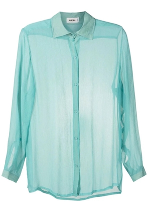 Amir Slama sheer crinkled silk shirt - Blue