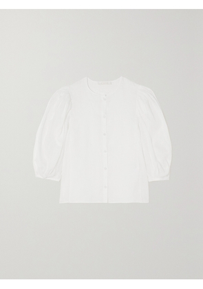 Chloé - Gathered Ramie Blouse - White - FR 34,FR 36,FR 38,FR 40,FR 42,FR 44,FR 46