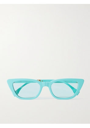 Fendi Eyewear - Baguette Cat-eye Acetate Sunglasses - Blue - One size