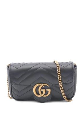 Gucci Pre-Owned 2020s Marmont Super Mini leather shoulder bag - Black