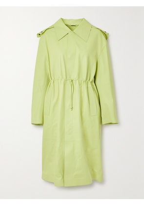 Mackage - Glory Hooded Leather Trench Coat - Yellow - x small,small,medium,large