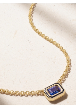 Alison Lou - Madison 14-karat Gold, Laboratory-grown Sapphire And Enamel Necklace - Blue - One size