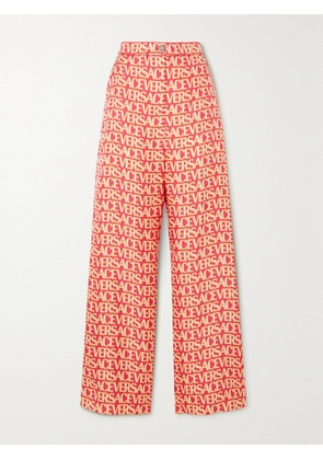 Versace - Printed Silk-twill Wide-leg Pants - Pink - IT36,IT38,IT40,IT42,IT44,IT46,IT48