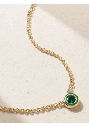 Alison Lou - Madison 14-karat Gold, Emerald And Enamel Necklace - Green - One size