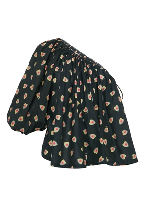 Zadig&Voltaire heart-print one-shoulder top - Black